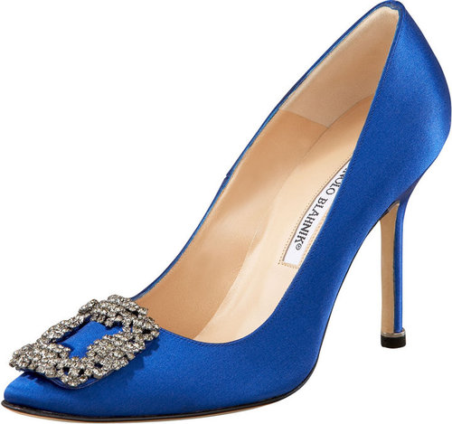 Manolo Blahnik Something Blue Satin Pump