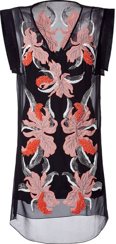 Matthew Williamson Black beaded silk dress