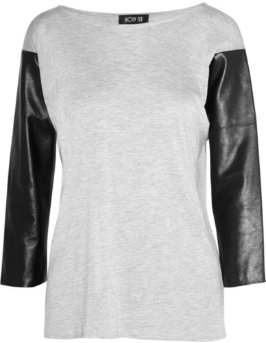 Holy Tee James jersey and leather top
