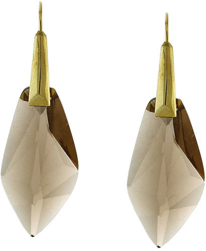 Vince Camuto Earrings, Brown Faceted Glass Drop Earrings