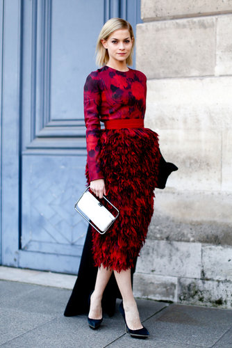 Leigh Lezark opted for fiery, femme reds.
Leigh Lezark opted for fiery, femme reds.