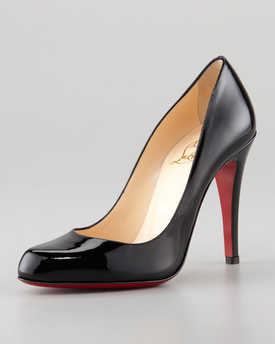 Christian Louboutin Decolette Patent Red Sole Pump, Black
