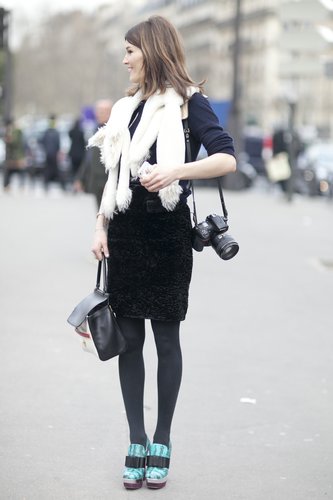 Hanneli Mustaparta worked ample texture into one look.
Hanneli Mustaparta worked ample texture into one look.