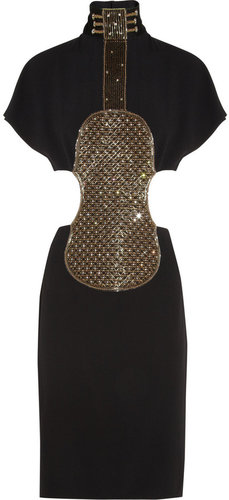 Chloé Embellished crepe violin dress
