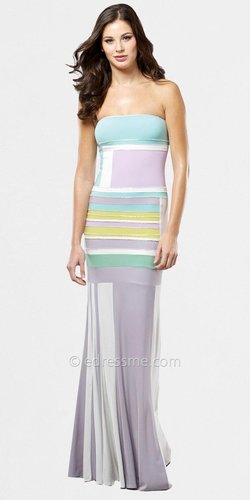 Geometric Color Block Evening Dresses by Mignon