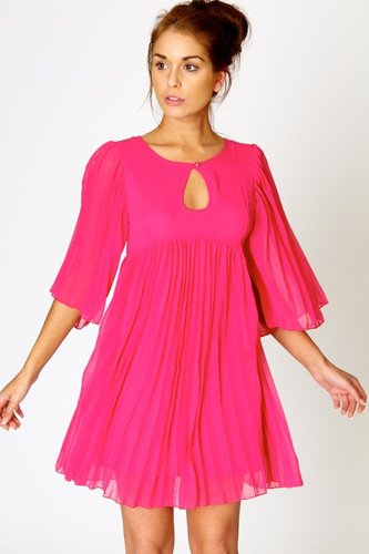 Kate pleated chiffon shift dress