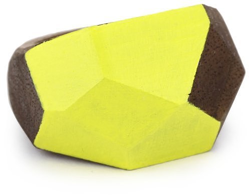 Love Mert Jewelry "Remnants From My Father's Woodshop" Faceted Lemon Wood Ring