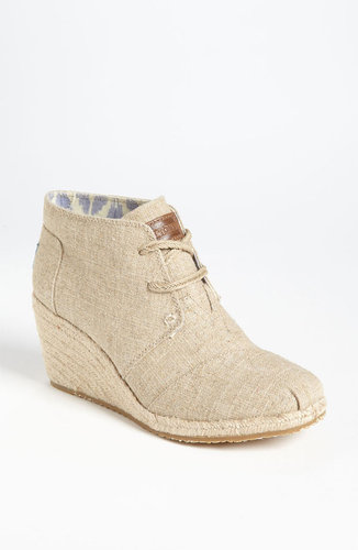 TOMS 'Desert' Burlap Wedge Bootie