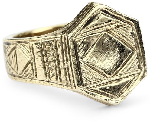 Low Luv by Erin Wasson Afghani Hexagon Stack Gold Ring