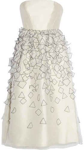 Tibi Appliquéd silk-organza dress