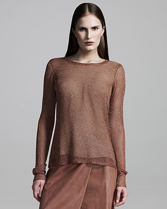 Reed Krakoff Shimmery Mesh Top