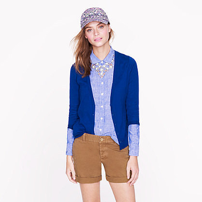 Featherweight cotton V-neck cardigan