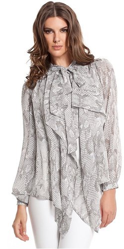 Abstract Snake Open Draped Top