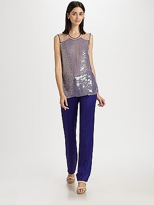 Reed Krakoff Python Lux Embroidery Beaded Shell Top
