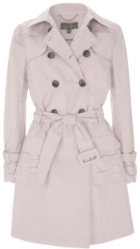 Mint Velvet Ruched Trench Coat, Shell Pink