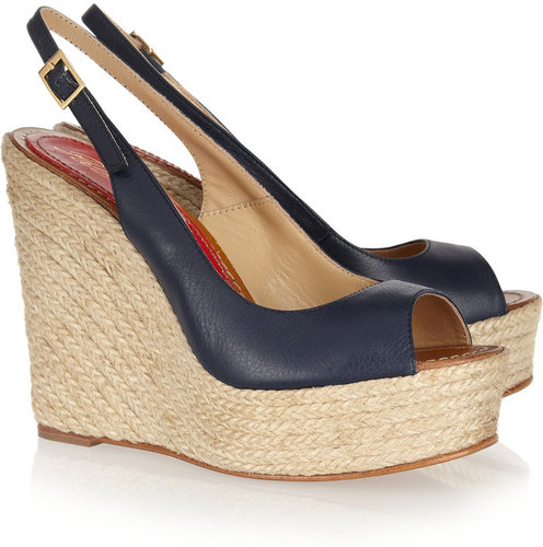 Paloma Barceló Leather espadrille wedge sandals