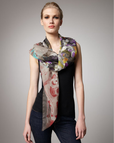 Etro Abstract-Print Silk Stole