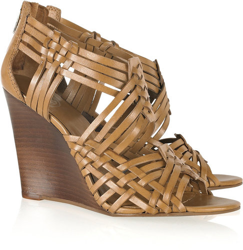 Tory Burch Tevray braided leather wedge sandals