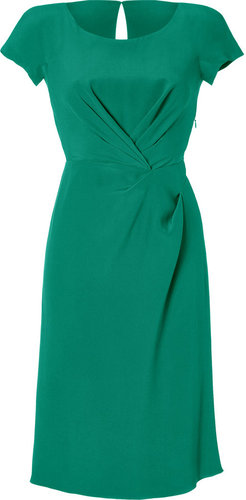 Alberta Ferretti Emerald Draped Silk Dress