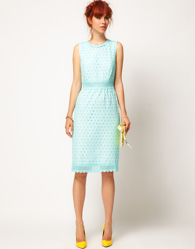 ASOS SALON Pencil Dress with Anglaise