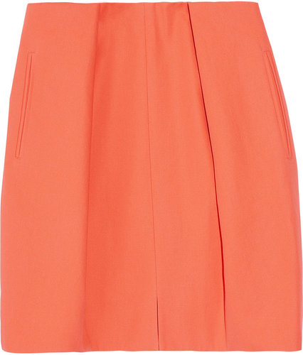 Carven Pleated cotton-canvas mini skirt