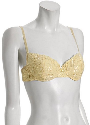 Cosabella butter yellow eyelet 'Dandelion' balconette bra