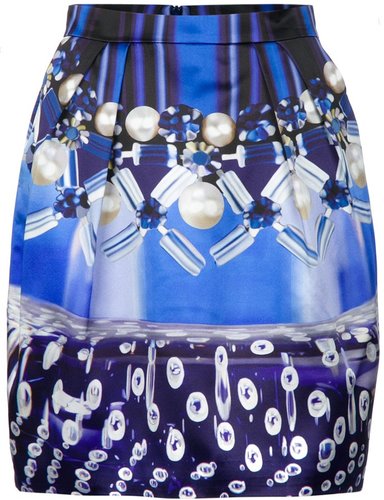 Mary Katrantzou 'Check Foam' tulip skirt