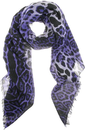 Yves Saint Laurent Leopard Print Scarf