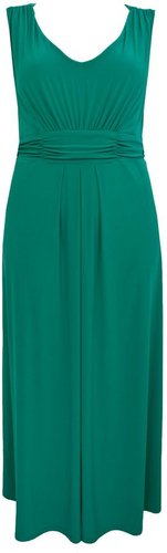 Women's Ann Harvey Green v neck jersey maxi