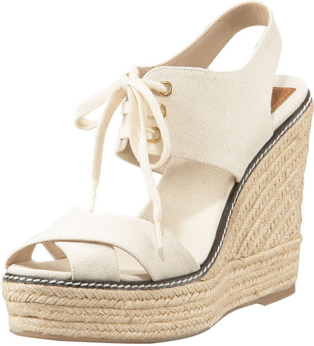 Tory Burch Lace-Up Espadrille Wedge