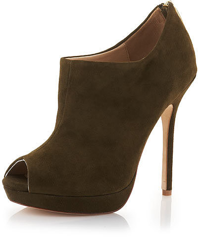 Pour la Victoire Forsa Suede Booties, Army Green