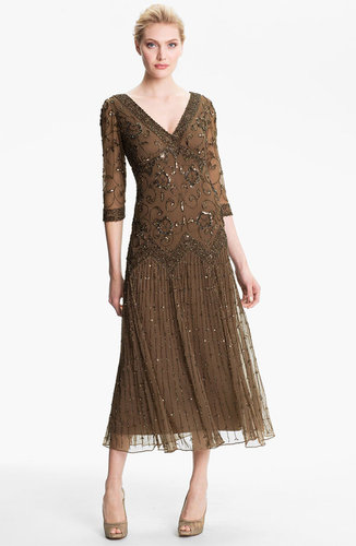 Pisarro Nights Beaded Mesh Dress