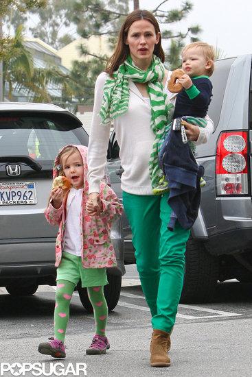 Jennifer Garner got in the St. Patrick's Day spirit this year when she got decked out in green with Seraphina and Samuel.
Jennifer Garner got in the St. Patrick's Day spirit this year when she got decked out in green with Seraphina and Samuel.