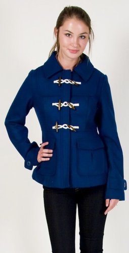 Tulle Short Jacket With Toggles in Indigo
