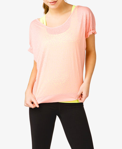 FOREVER 21 Ditsy Triangle Cutout Tee