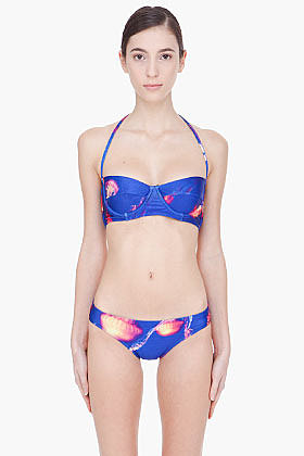 WE ARE HANDSOME Blue Jellyfish Print Corset Top Poison Bikini