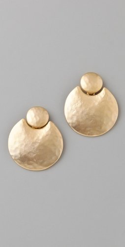 Kenneth Jay Lane Satin Gold Door Knocker Earrings