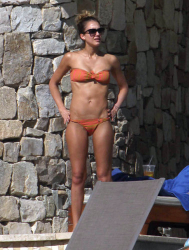 Jessica Alba soaked up the sun in a teeny-tiny bikini during a family vacation to Cabo in January 2013.
Jessica Alba soaked up the sun in a teeny-tiny bikini during a family vacation to Cabo in January 2013.