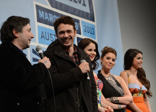 James Franco had a laugh during his Spring Breakers Q&A at SXSW.
James Franco had a laugh during his Spring Breakers Q&A at SXSW.