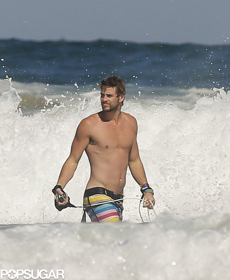 Liam Hemsworth went shirtless.
Liam Hemsworth went shirtless.