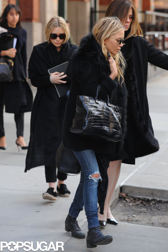 Ashley Olsen and Mary-Kate Olsen headed to a car after their meeting.
Ashley Olsen and Mary-Kate Olsen headed to a car after their meeting.