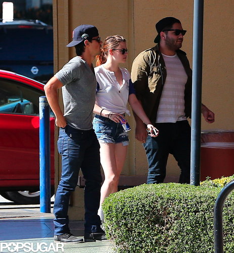 Kristen Stewart and Taylor Lautner hung out at the batting cages with friends.
Kristen Stewart and Taylor Lautner hung out at the batting cages with friends.