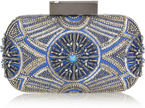 Matthew Williamson Embellished satin clutch