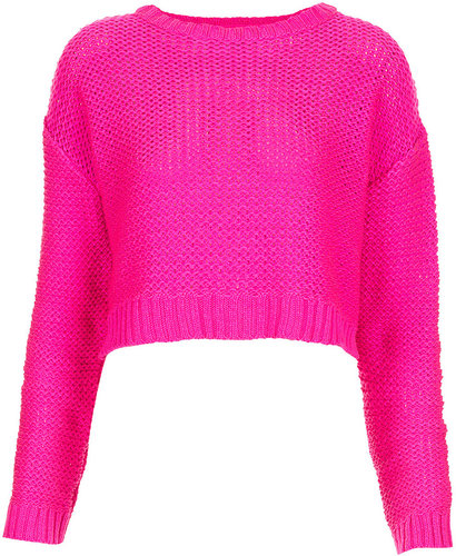 Knitted Tape Yarn Crop Jumper