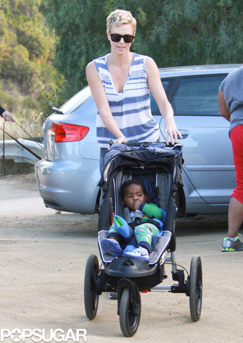 Charlize Theron Takes a Hollywood Hike With Jackson Charlize Theron Takes a Hollywood Hike With Jackson