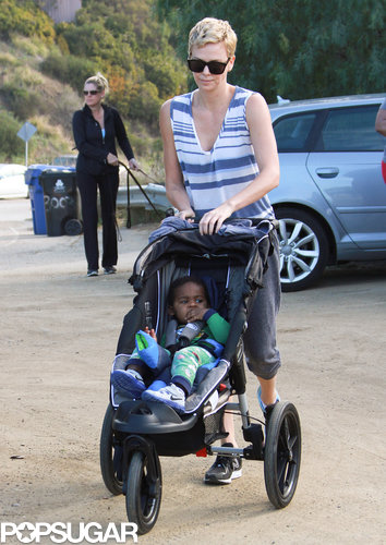 Charlize Theron Takes a Hollywood Hike With Jackson Charlize Theron Takes a Hollywood Hike With Jackson