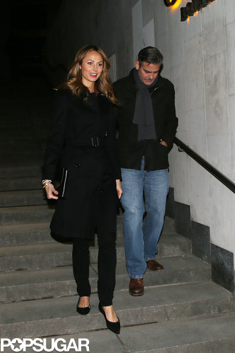 Matt Damon Joins George Clooney and Stacy Keibler's Berlin Date Night Matt Damon Joins George Clooney and Stacy Keibler's Berlin Date Night