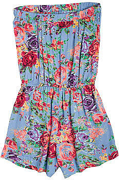 Blue Floral Tube Romper
