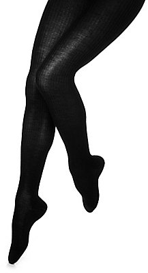 Falke Soft Merino Ribbed Tights: Black