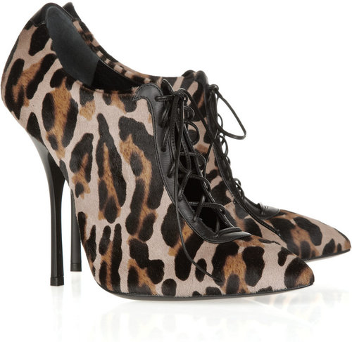 Giuseppe Zanotti Lace-up leopard-print calf hair ankle boots